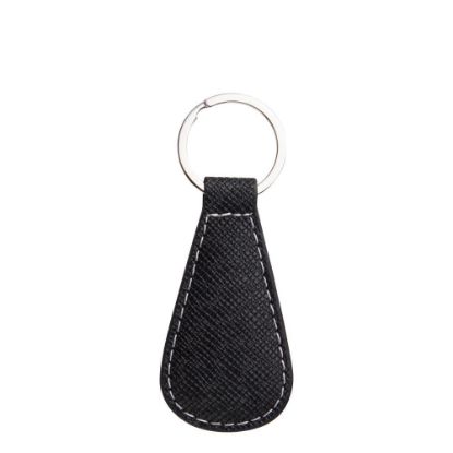 Picture of KEY-RING - PU LEATHER (WaterDrop) BLACK