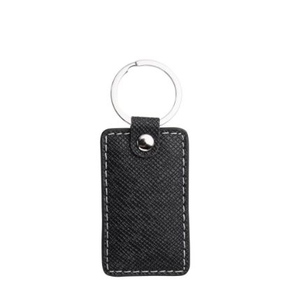 Picture of KEY-RING - PU LEATHER (Rectangular) BLACK