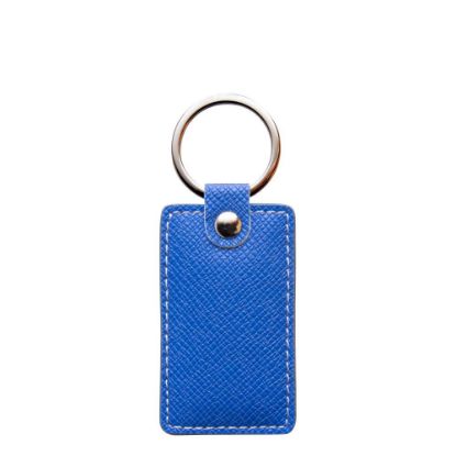 Picture of KEY-RING - PU LEATHER (Rectangular) BLUE