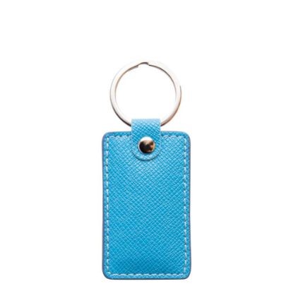 Picture of KEY-RING - PU LEATHER (Rectangular) BLUE LIGH