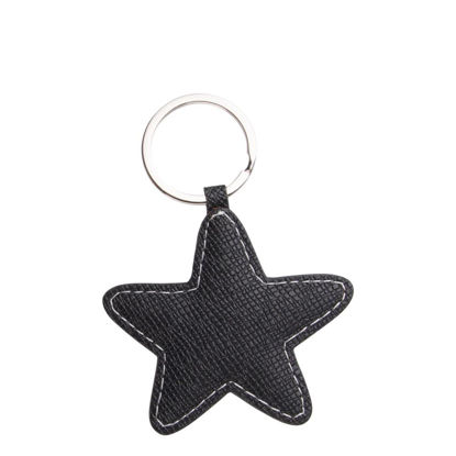 Picture of KEY-RING - PU LEATHER (Star) BLACK