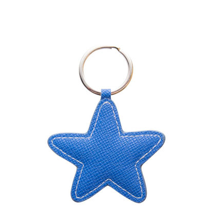 Εικόνα της KEY-RING - PU LEATHER (Star) BLUE