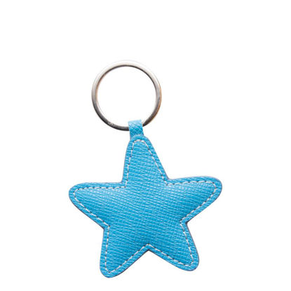 Picture of KEY-RING - PU LEATHER (Star) BLUE LIGHT