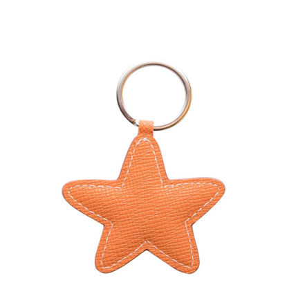 Picture of KEY-RING - PU LEATHER (Star) ORANGE