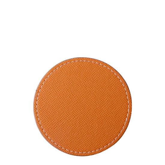 Picture of COASTER (LEATHER) ROUND 9.5cm - ORANGE