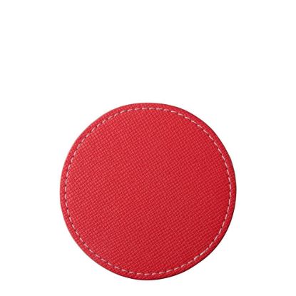 Picture of COASTER (LEATHER) ROUND 9.5cm - RED