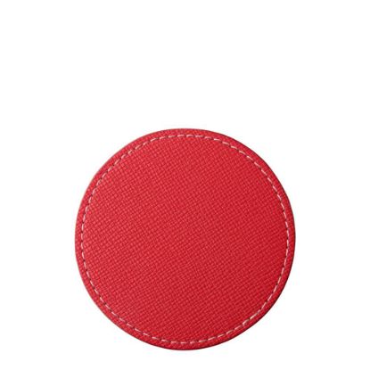 Picture of COASTER (LEATHER) ROUND 9.5cm - RED