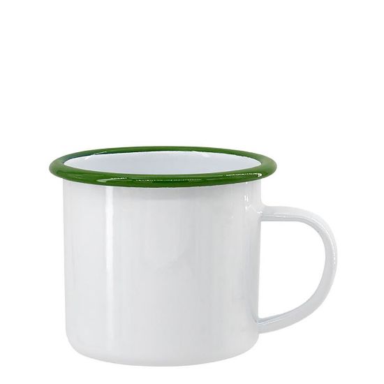 Picture of ENAMEL MUG 12oz WHITE + GREEN rim