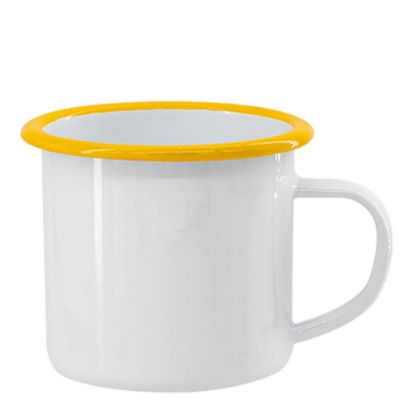 Picture of ENAMEL MUG 18oz WHITE + YELLOW rim