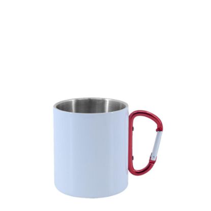 Εικόνα της Stainless Steel Mug 8oz - WHITE with Red Handle