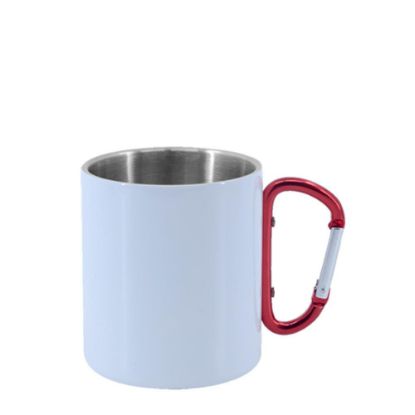 Picture of Stainless Steel Mug 11oz - WHITE with Red Handle