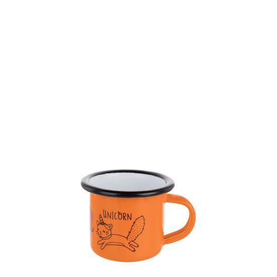 Picture of Enamel Mug  3oz. ORANGE with Black Rim