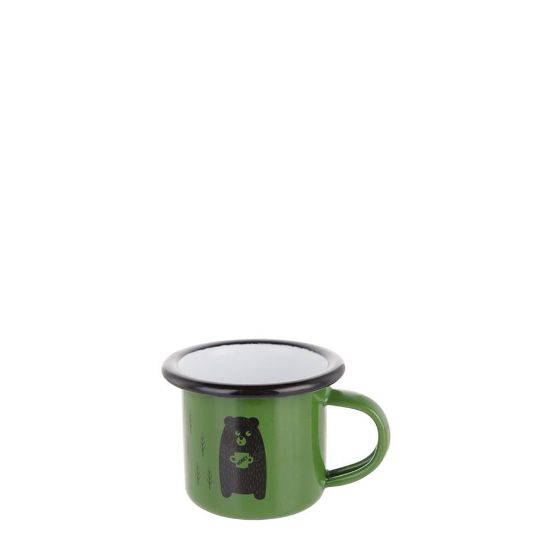 Picture of Enamel Mug  3oz. GREEN with Black Rim