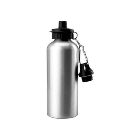 Picture of Water Bottle SILVER (Aluminum) 600ml - 2caps