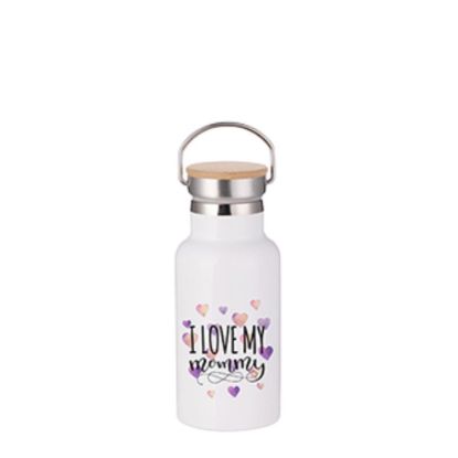 Picture of Portable Bottle 12oz. (Bamboo Lid) WHITE