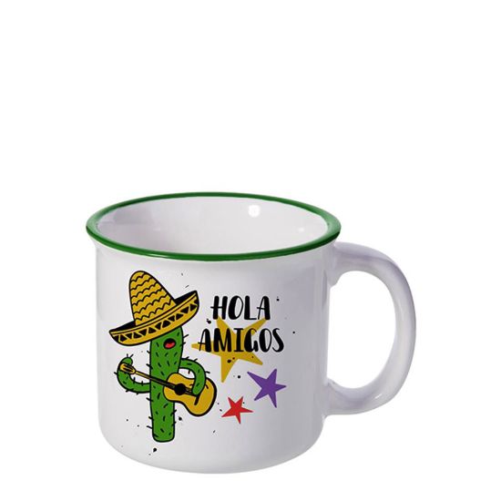 Picture of MUG 10oz (CERAMIC ENAMEL) GREEN rim