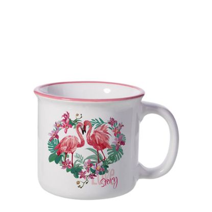 Picture of MUG 10oz (CERAMIC ENAMEL) PINK rim