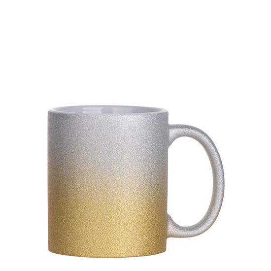 Picture of MUG 11oz (GLITTER) SILVER+GOLD gradient