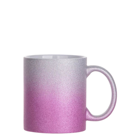 Picture of MUG 11oz (GLITTER) SILVER+PURPLE gradient