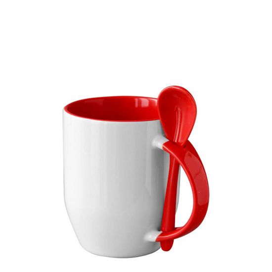 Picture of MUG 12oz INNER+HANDLE (SPOON) RED