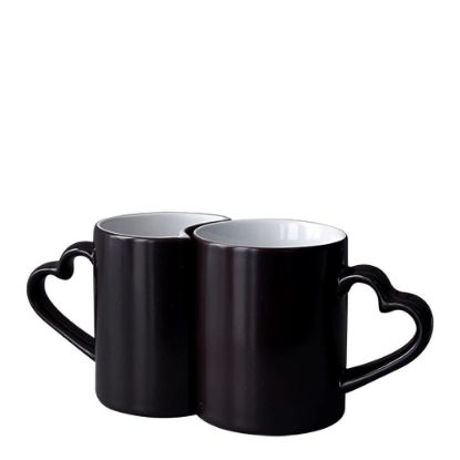 Picture of MUG CHANGING COLOR 11oz. (HEART 2pcs) BLACK gloss