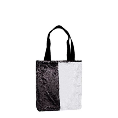 Εικόνα της BAG Sequin+Linen  2-LAYERS (BLACK) 35x38cm