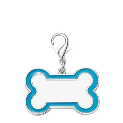 Εικόνα της Pet Tag (DOG BONE Blue edge) 3x4.5cm - Zinc alloy