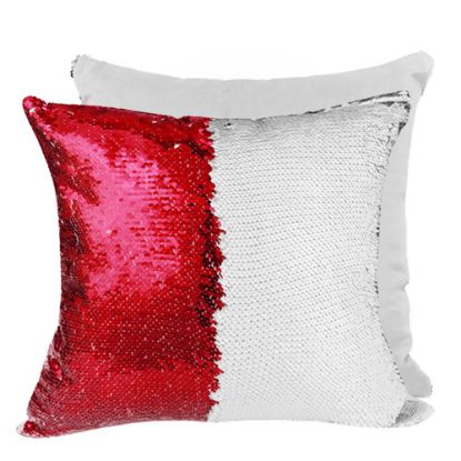Picture of PILLOW - COVER Sequin(RED white back)40x40