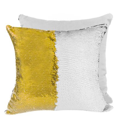 Picture of PILLOW - COVER Sequin(GOLD white back)40x40