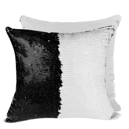 Picture of PILLOW - COVER Sequin(BLACK white back)40x40