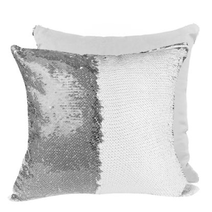 Picture of PILLOW - COVER Sequin(SILVER white back)40x40