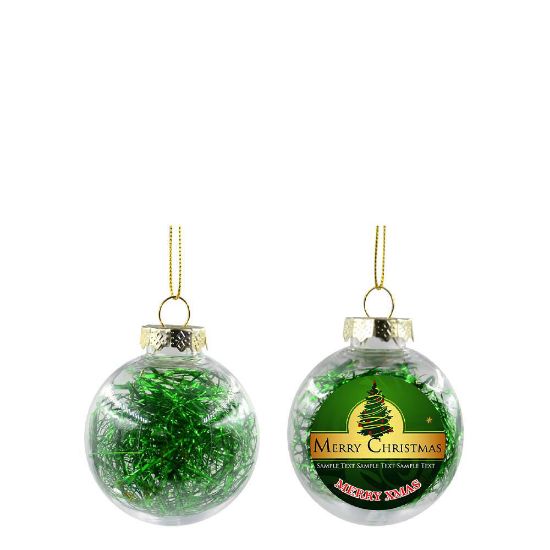 Picture of XMAS BALL - CLEAR/GREEN- Diam. 6cm