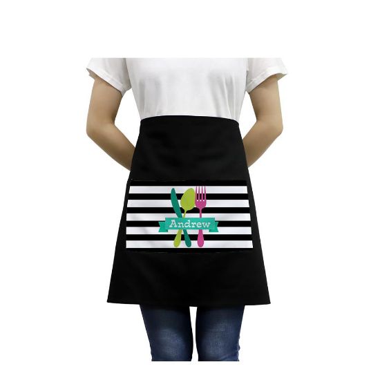 Picture of APRON - ADULTS (44x70cm) pocket BLACK waist