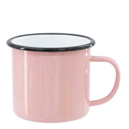 Picture of ENAMEL MUG 18oz PINK + BLACK rim