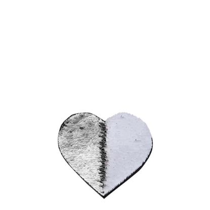 Εικόνα της HEART ADHESIVE sequin (SILVER)10.5x12 cm