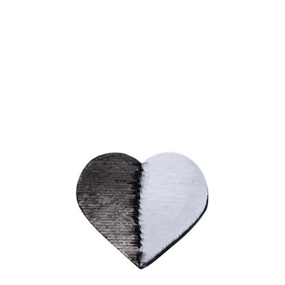 Εικόνα της HEART ADHESIVE sequin (BLACK)10.5x12 cm