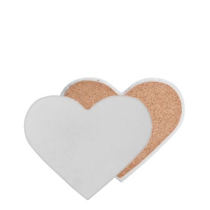 Picture of COASTER (SANDSTONE+cork) HEART 9x11 matt