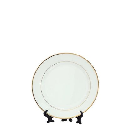 Picture of PLATE - WHITE with GOLD RIM (7.5") 18.75cm