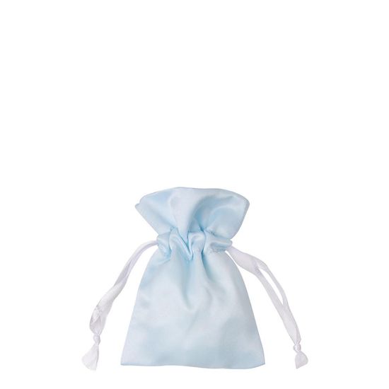 Picture of DRAWSTRING BAG satin blue light 12x17cm