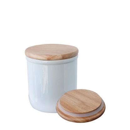 Picture of CERAMIC JAR+OAKEN COVER -  4" (11.5 x 0.90)