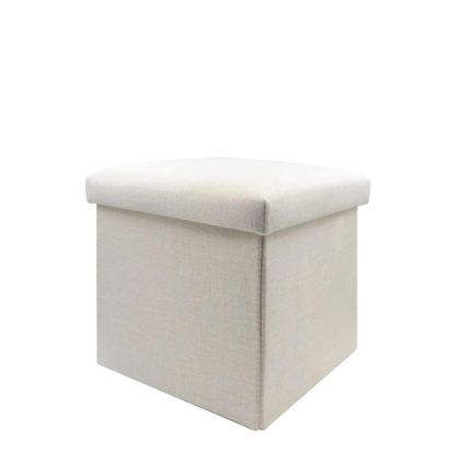 Picture of FOLDABLE STORAGE STOOL (Linen) 30x30x30cm
