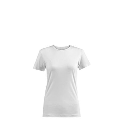 Picture of Polyester T-Shirt (WOMEN XSmall) WHITE 145gr Cotton Feeling