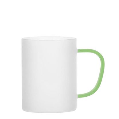 Picture of Glass Mug 12oz (Frosted) GREEN Light handle