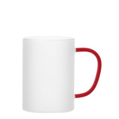 Picture of Glass Mug 12oz (Frosted) RED handle