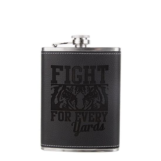 Picture of FLASK 8oz - PU Cover (Black) for Laser Engraving