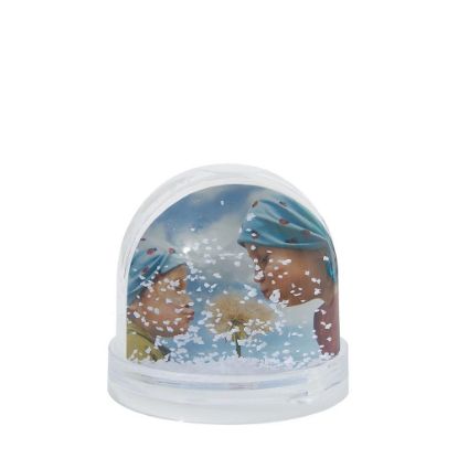 Picture of Acrylic Photo Block Globe/Clear (Plas. Insert 7x6.3cm) with White Snow
