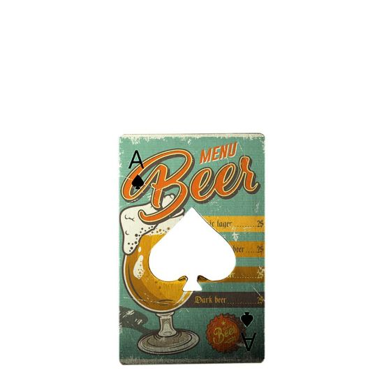 Picture of BOTTLE OPENER (ST.STEEL silver) POKER 5.5x8.5