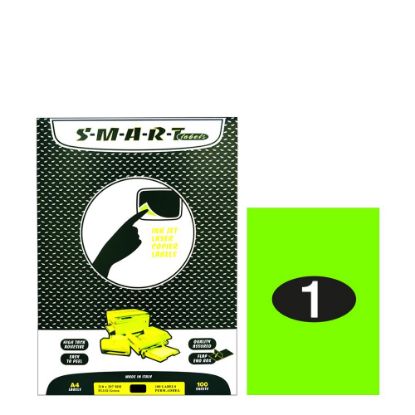 Εικόνα της Smart Labels (210x297) 1 label Fluo Green/100sh