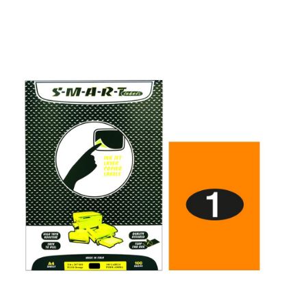 Εικόνα της Smart Labels (210x297) 1 label Fluo Orange/100sh
