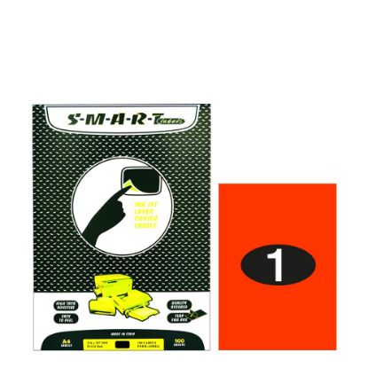 Εικόνα της Smart Labels (210x297) 1 label Fluo Red/100sh